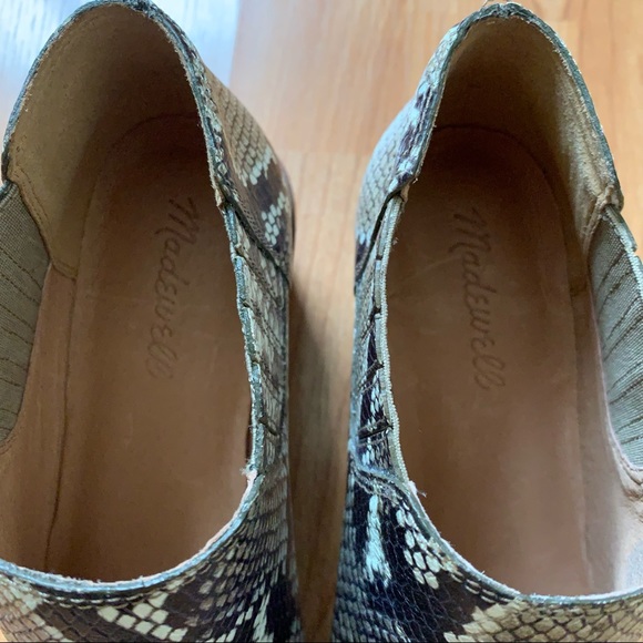 New Madewell Low Chelsea Boots in Snake Embossed Leather - Picture 7 of 10
